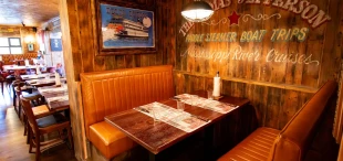 Reclaimed wood for interior flooring and panelling at Hickory's Restaurant, Thornton