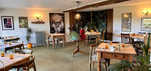 Reclaimed timbers used in the dining area of the Cartford Inn